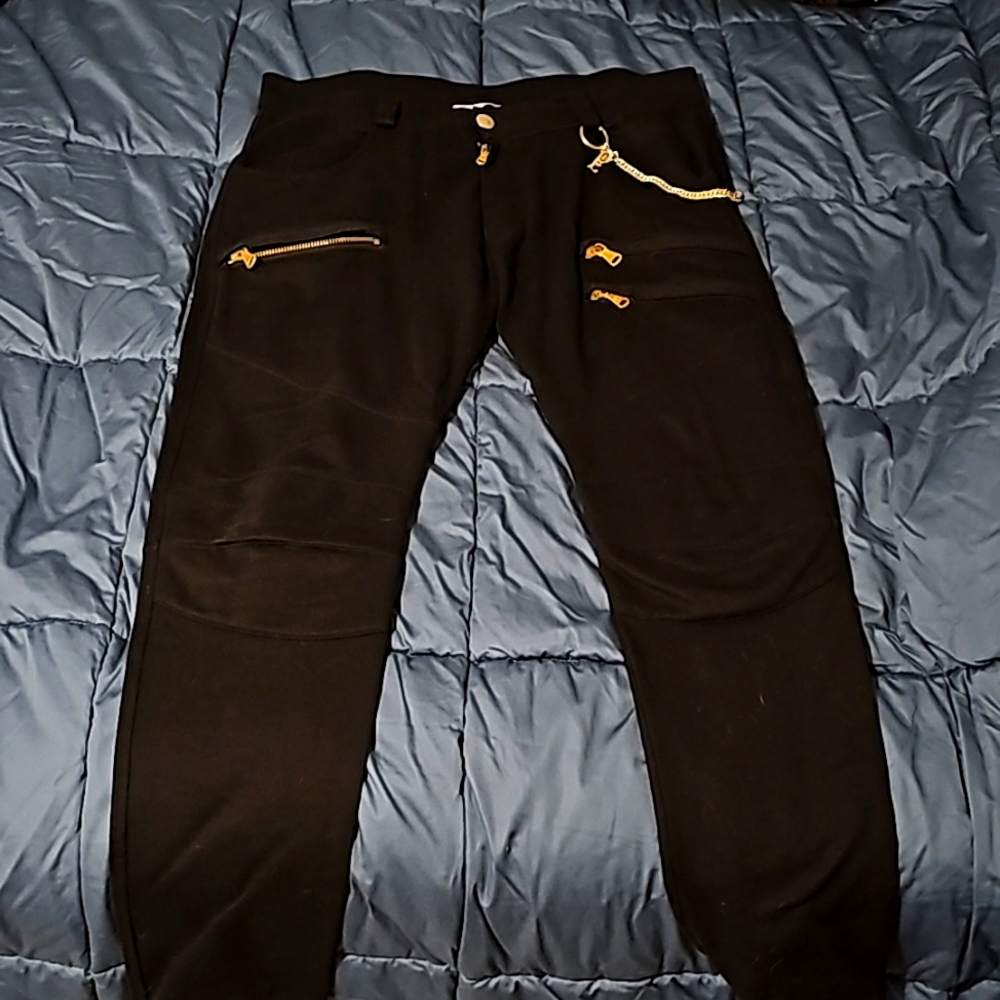 Balmain men's pants with gold chain